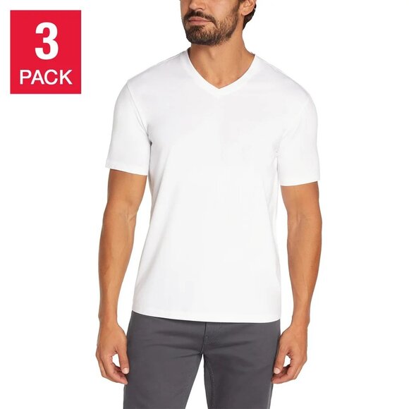Banana Republic Men's V-Neck Tee T-Shirt White 3-Pack, Size Medium (New) - Picture 3 of 7